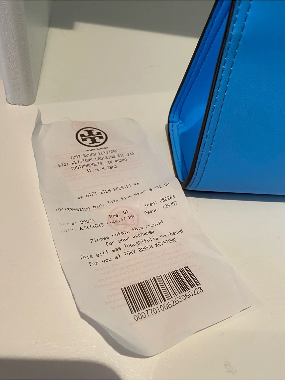 NWT Tory Burch Mini Ella Bio Tote Sky Blue Azure : Cross body Strap included